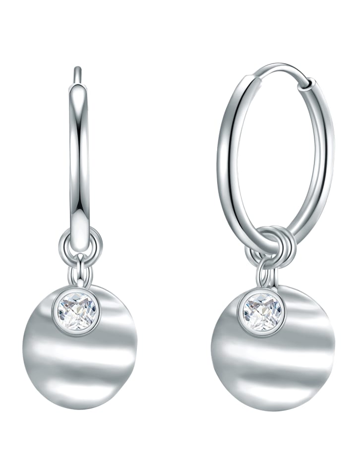 Creolen aus Edelstahl mit Zirkonia in silber