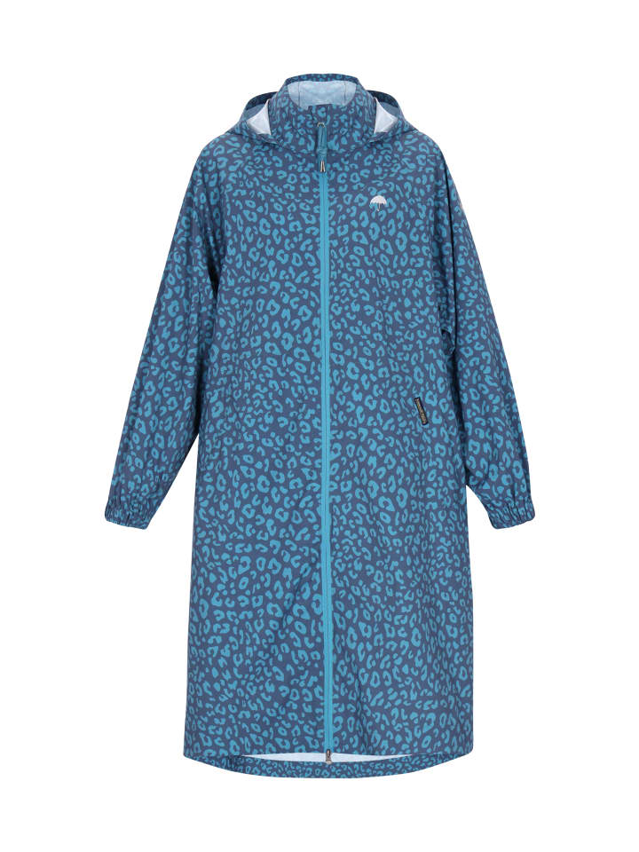 Women Coat in dark aqua navy leo