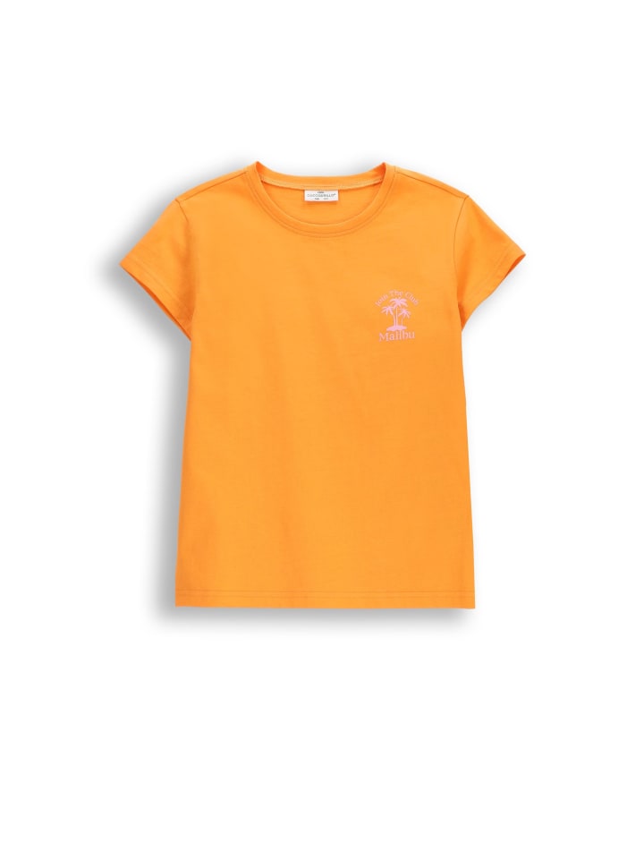 Baumwoll-T-Shirt mit kurzen Ärmeln in orange