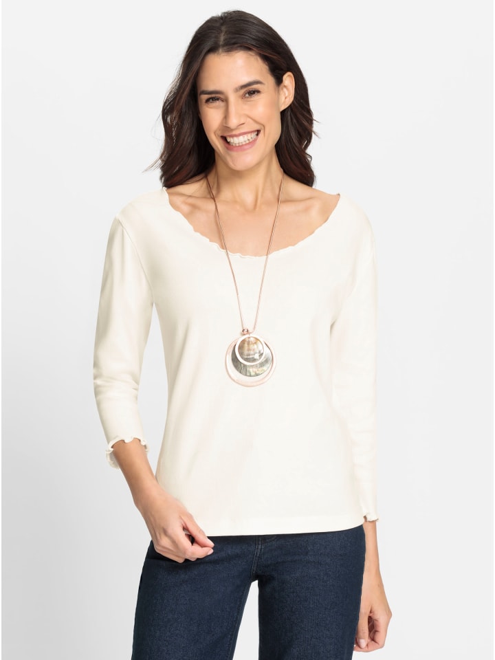 V-Shirt in ecru