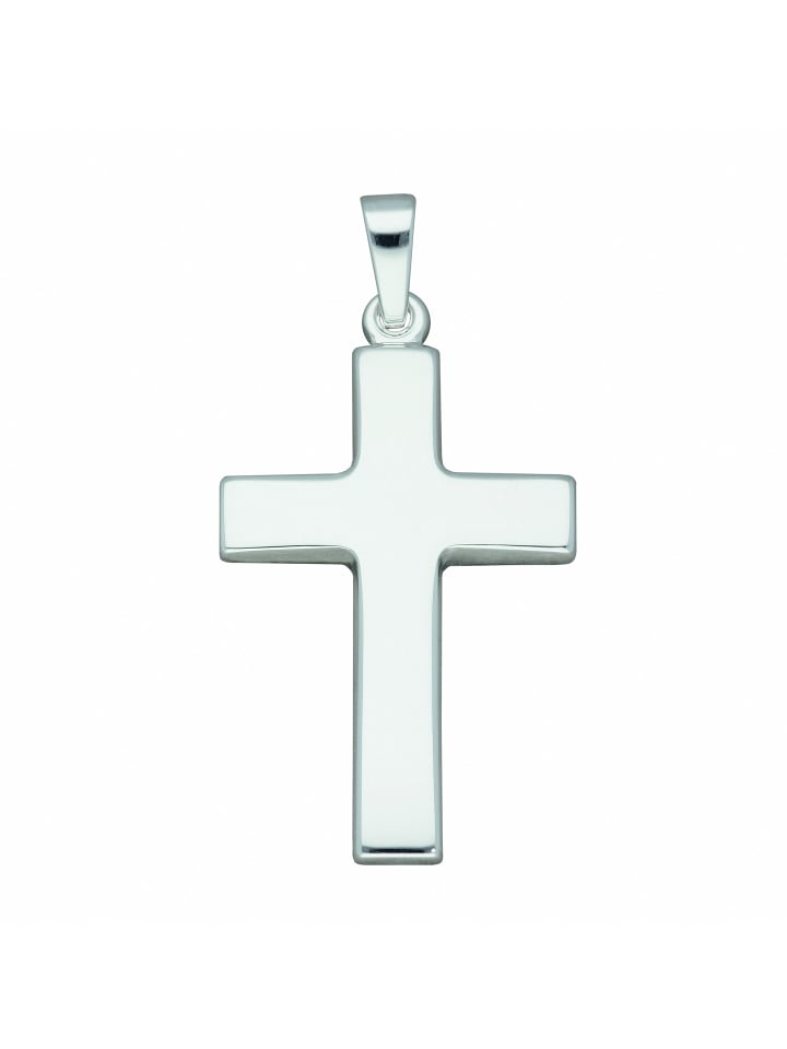 Damen & Herren 925 Silber Kreuz Anhänger in silber