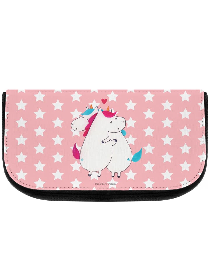 Kulturtasche Einhorn Mitteilung ohne Spruch in Rot Pastell