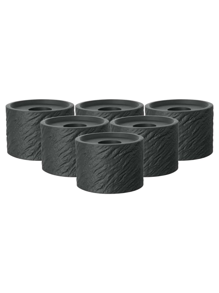 6er Set Kerzenhalter Manufacture Rock Home in Schwarz ø 6,3 cm