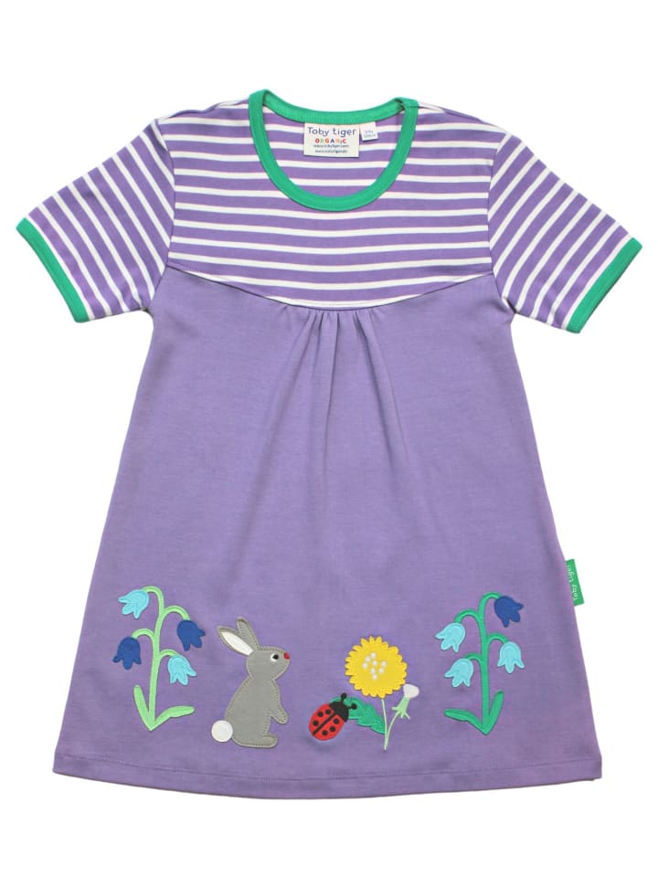 Kinder Kleid mit Frühlings Applikation in lila