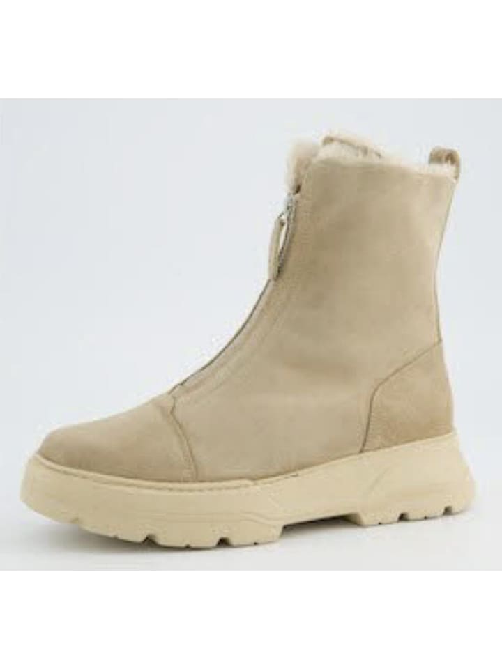 Schnürstiefelette in beige