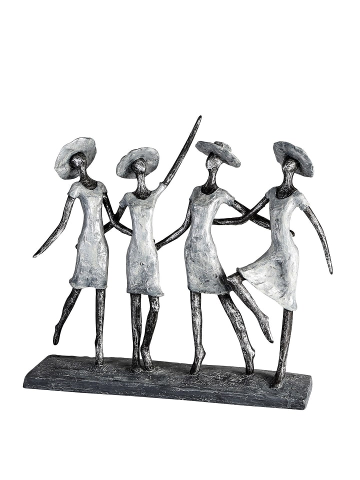Skulptur 4 Ladys anthrazitfarben, silberfarben - (H) 34 cm