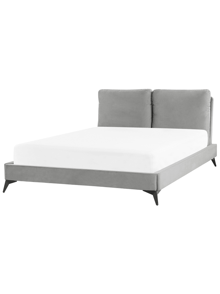 2-tlg Doppelbett MELLE in Grau/Schwarz