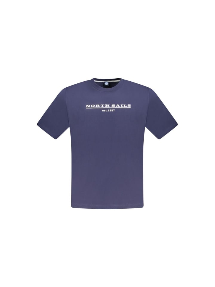 Blau Baumwolle Herren T-Shirt