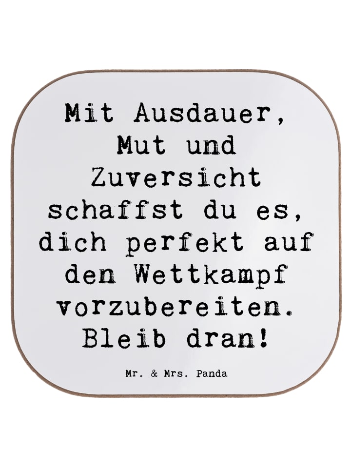 Drink Coaster Spruch Wettkampfvorbereitung meis... in Weiß