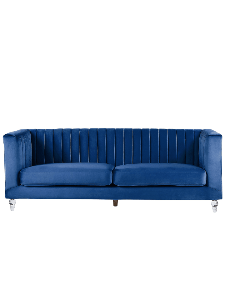 3-Sitzer Sofa ARVIKA in Blau/Transparent - (W) 204 x (H) 75 x (L) 78 cm