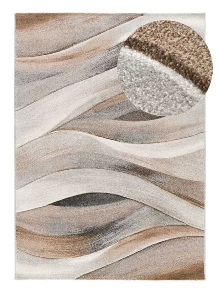 Kurzflor-Teppich BADET in beige / braun