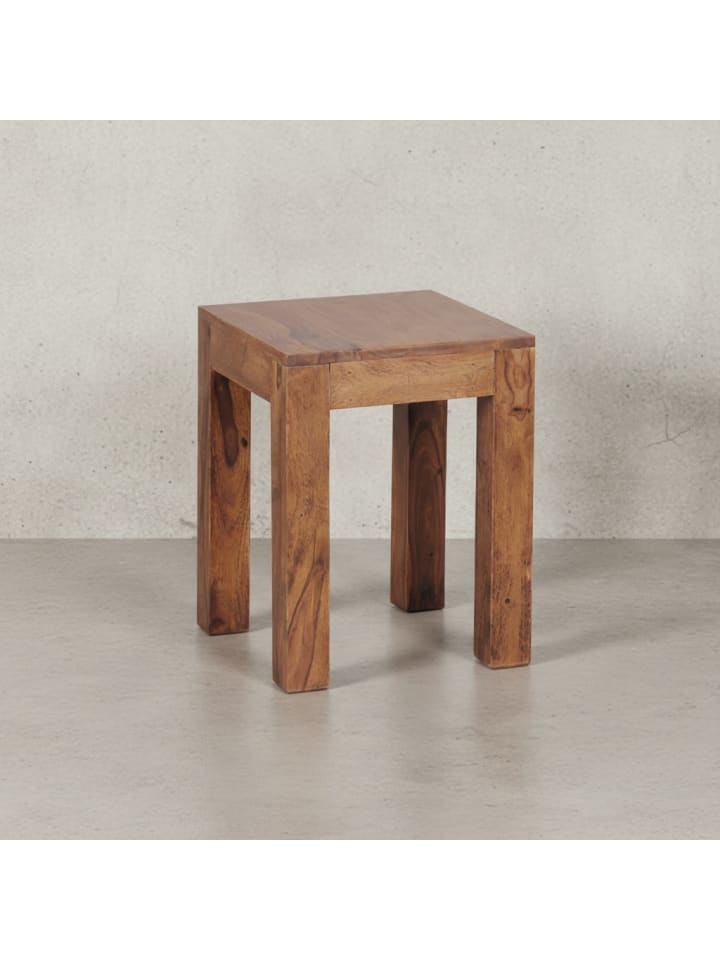 Tisch Sheeshamholz | Handgefertigt, 45x40x45cm, 50kg Belastbar in Braun