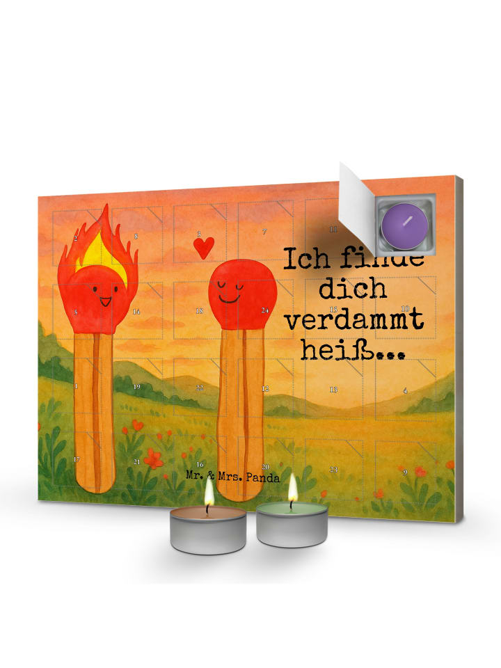Adventskalender Streichhölzer Design mit Spruch in Weiß