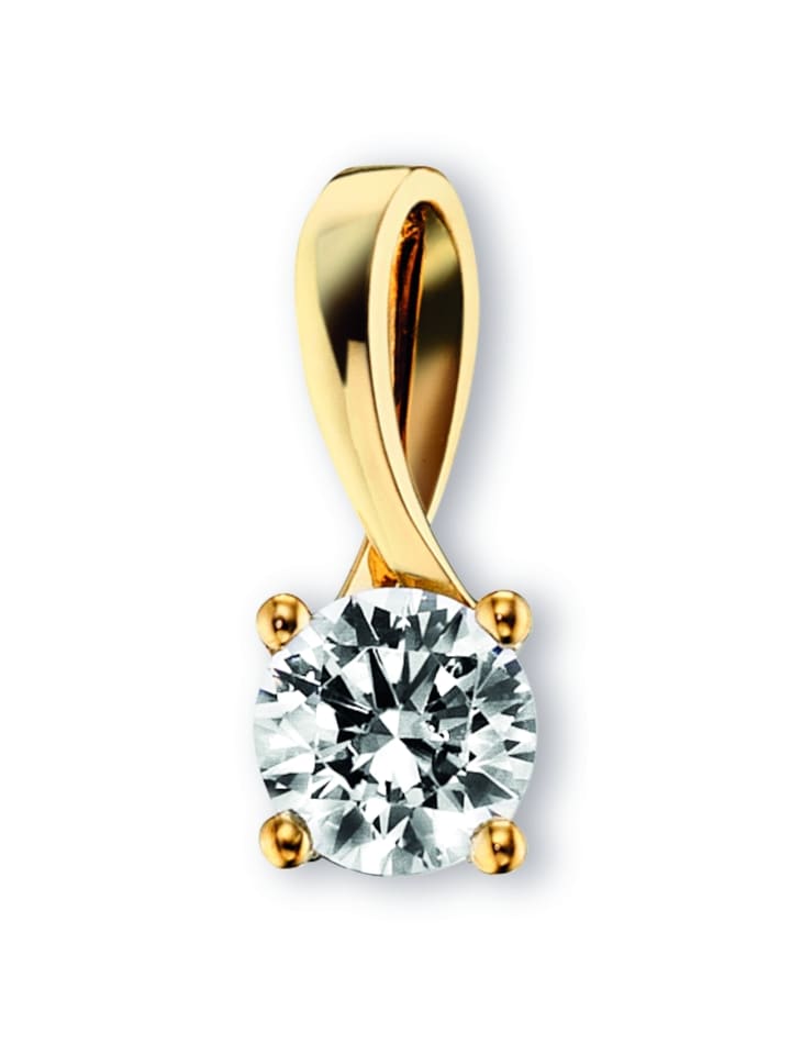 Zirkonia Anhänger aus 333 Gelbgold in gold