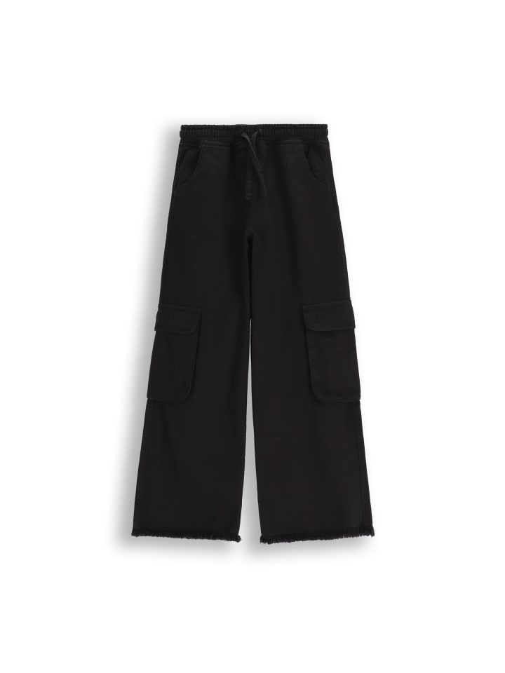 Weite Jeanshose in schwarz