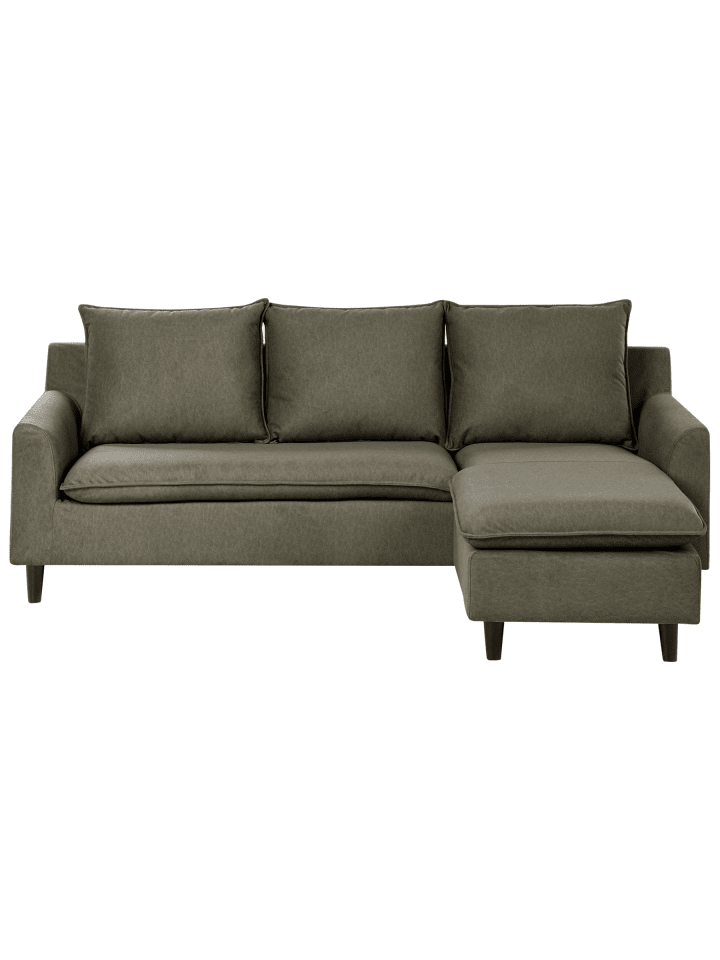 Ecksofa ELVENES in Grün/Braun - (W) 206 x (H) 69 x (L) 140 cm linksseitig