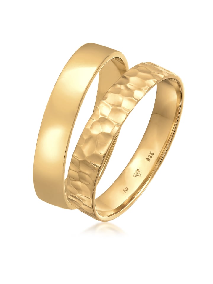Ring 925 Sterling Silber Ring Set in Gold