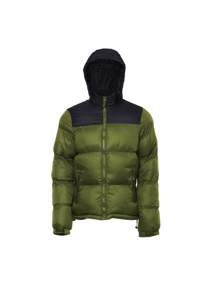 Herren Wattierte Steppjacke in Oliv Schwarz