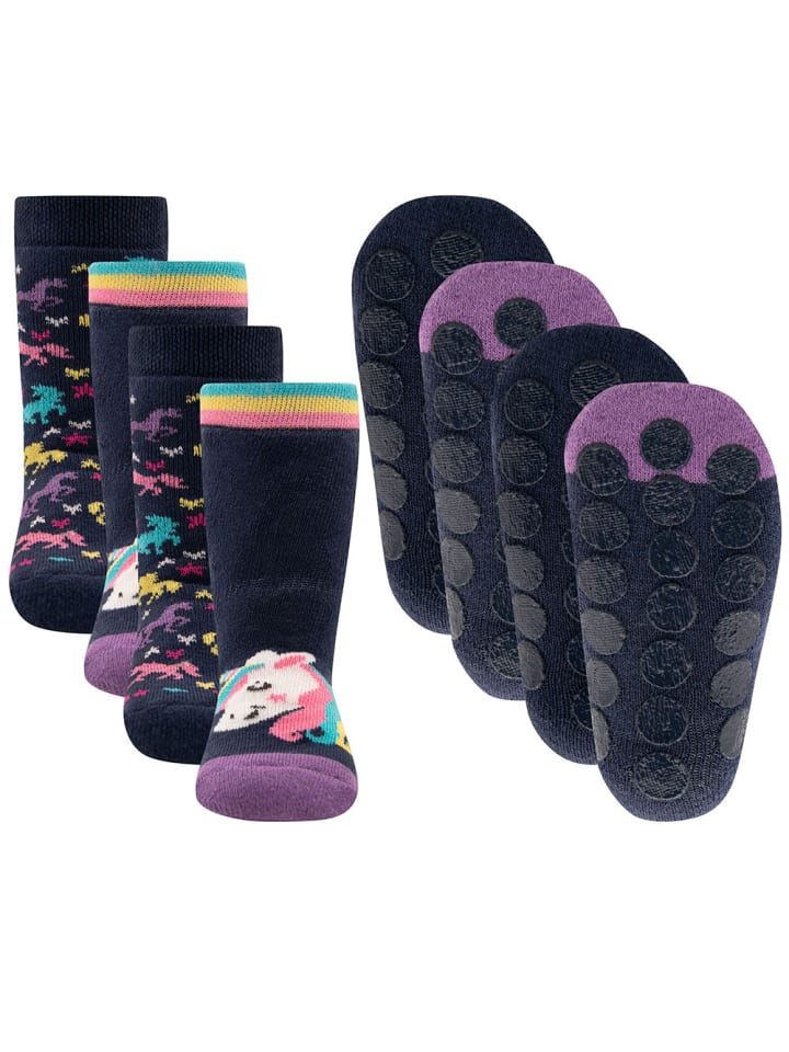 4er-Set Stoppersocken ABS 4er Pack Einhorn in bunt
