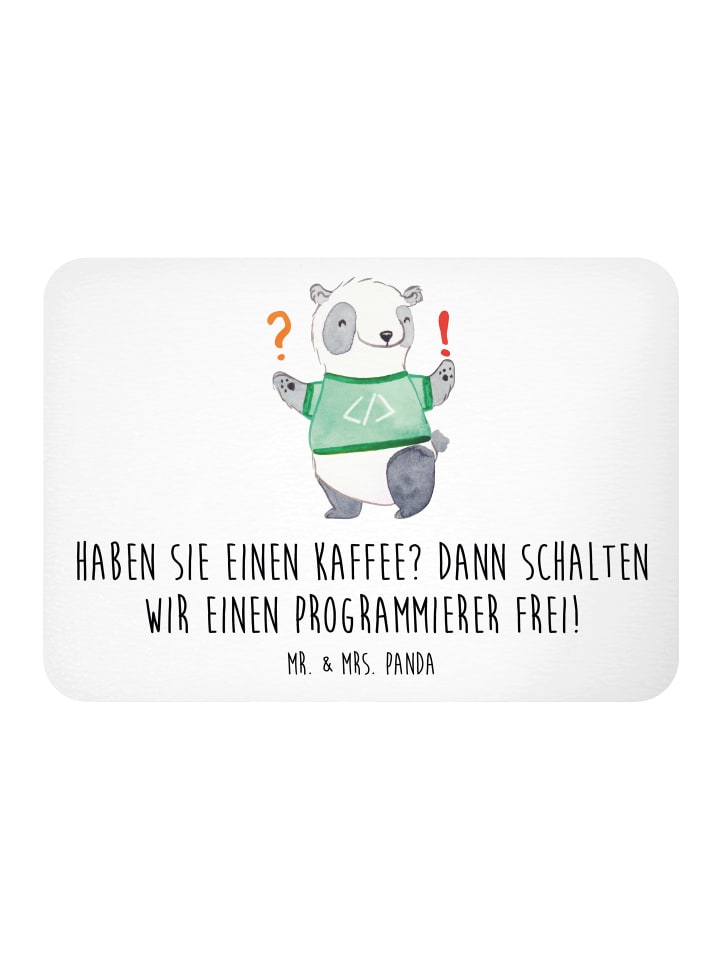 Magnet Programmierer Kaffeezeit mit Spruch in Weiß