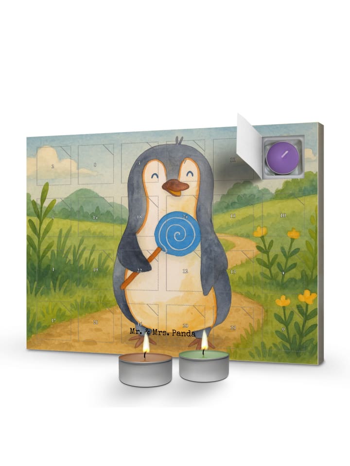 Adventskalender Pinguin Lolli Design ohne Spruch in Weiß