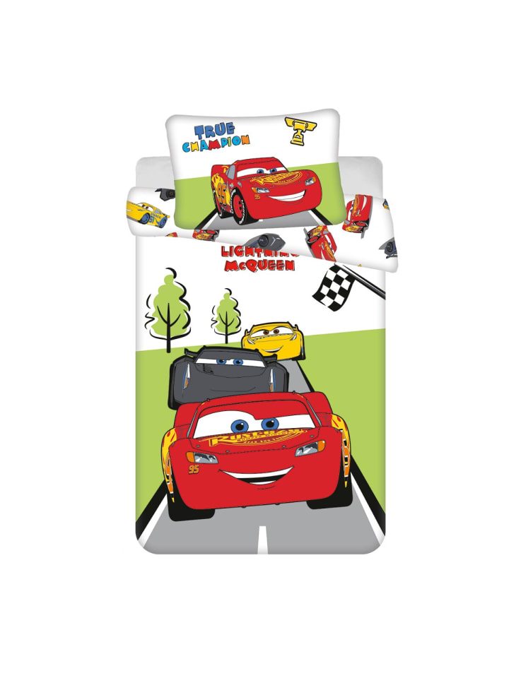 Disney Cars Bettwäsche-Set für Kinderbett 100x135 cm + 40x60 in Mehrfarbig