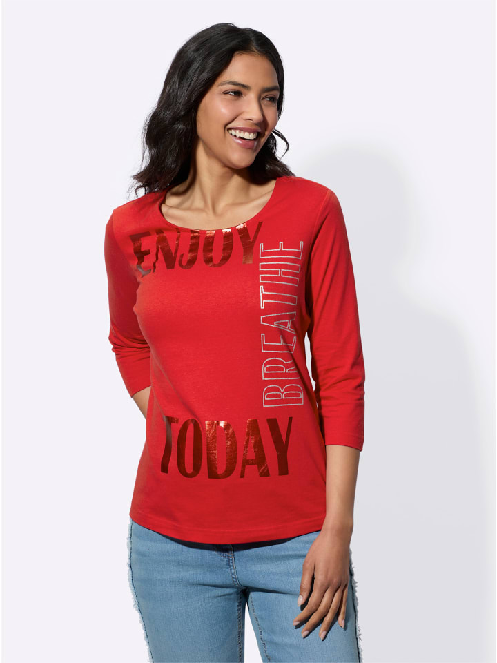 3/4-Arm-Shirt in rot