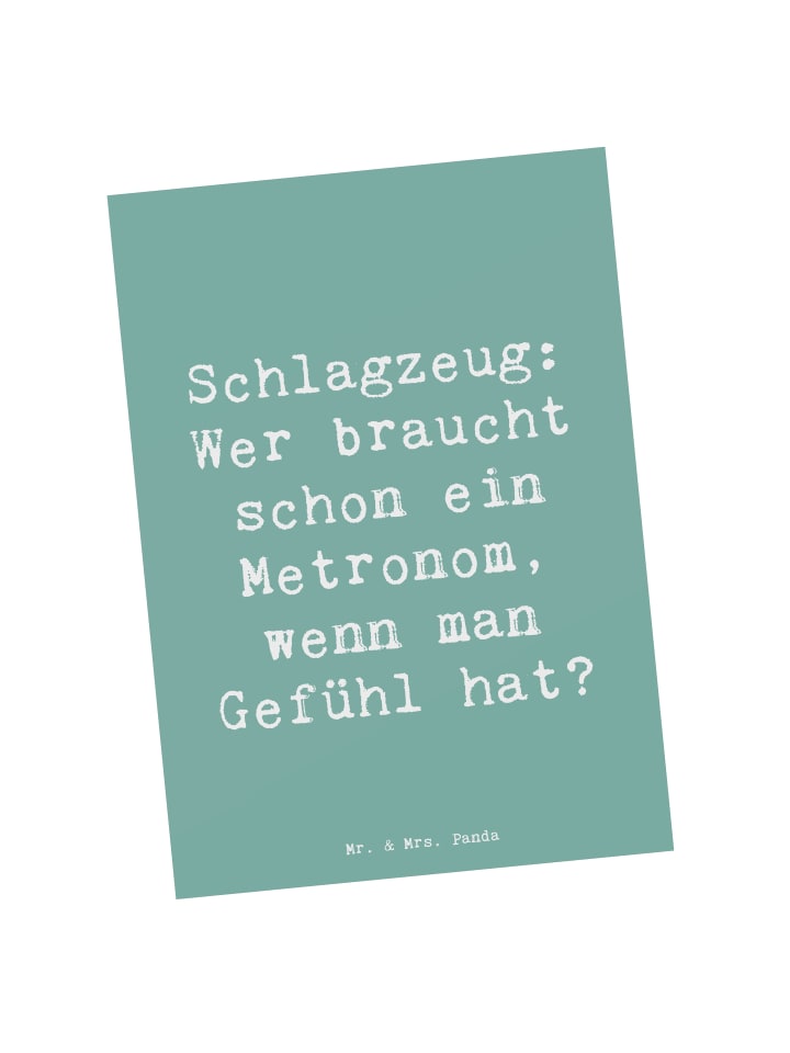 Postkarte Spruch Schlagzeug Gefühl mit Spruch in Meeresbrise