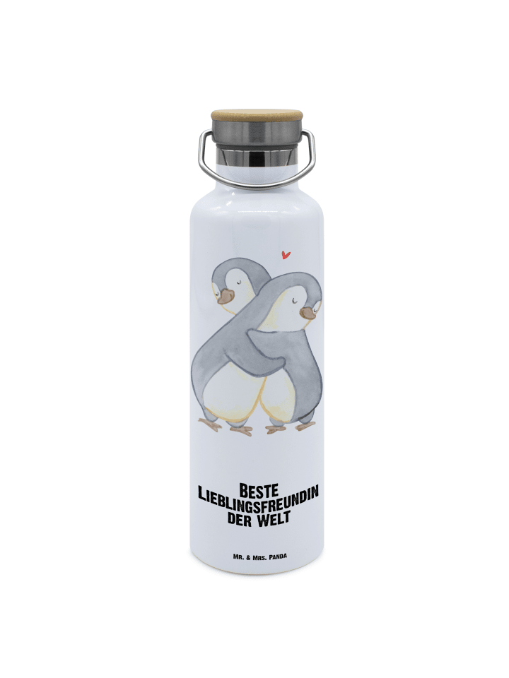 Wasserflasche Pinguin Beste Lieblingsfreundin d... in Weiß