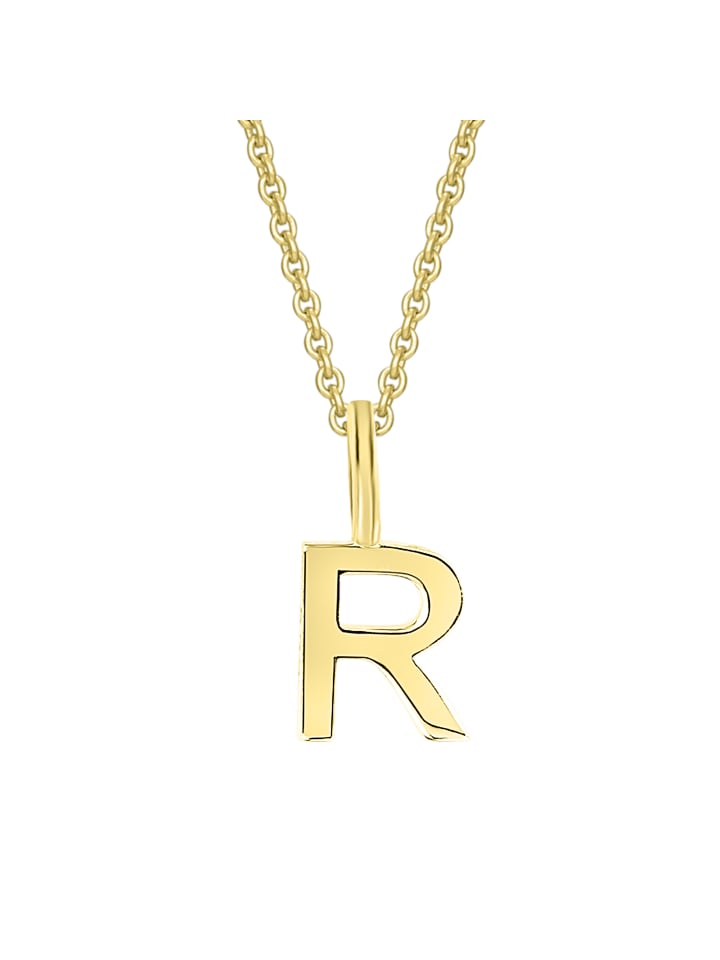 Buchstabe R Buchstaben Anhänger aus 333 Gelbgold in gold