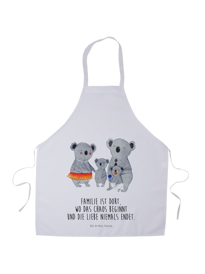 Grillschürze Koala Familie mit Spruch in Weiß