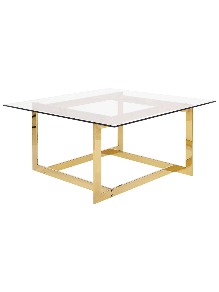 Couchtisch CRYSTAL in Gold/Transparent - (W) 80 x (H) 40 x (L) 80 cm