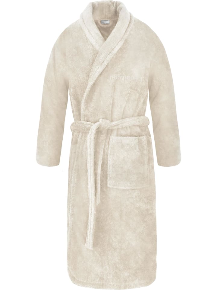 Unisex Baumwoll-Bademantel 450 g/m² Flee in Beige