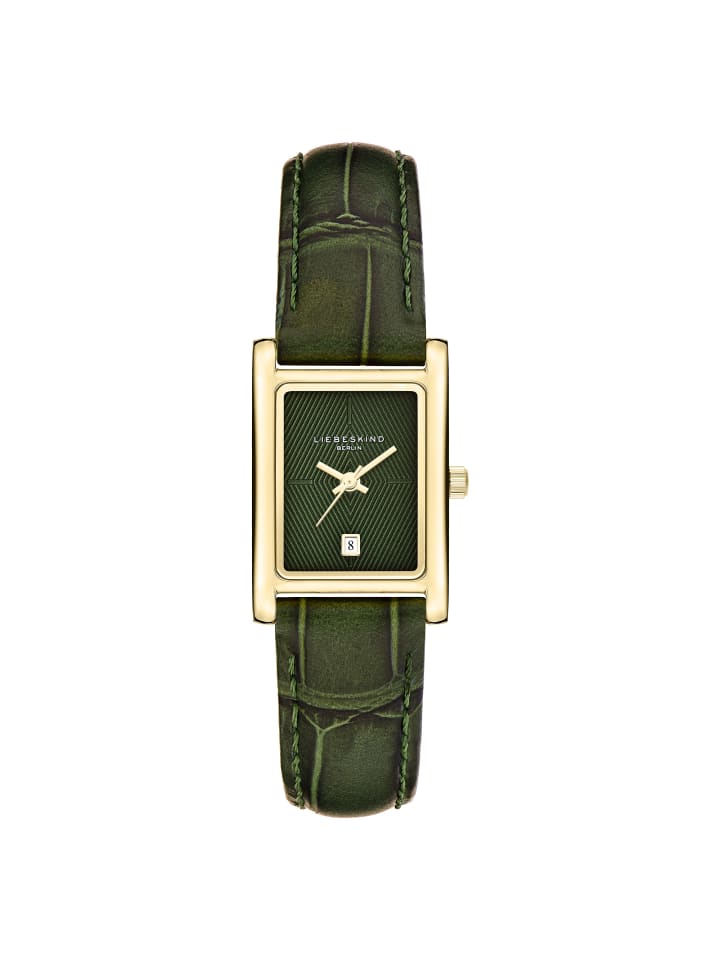 Armbanduhr Small Retro Leather in grün