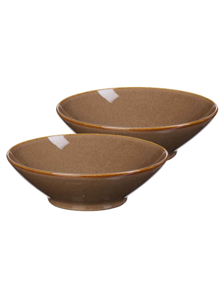 2er Set Servierschalen Sahara in ø 24 cm in Dunkelbraun