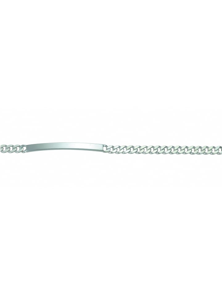 Damen 925 Silber Flach Panzer Armband 21 cm Ø 4,2 mm in silber