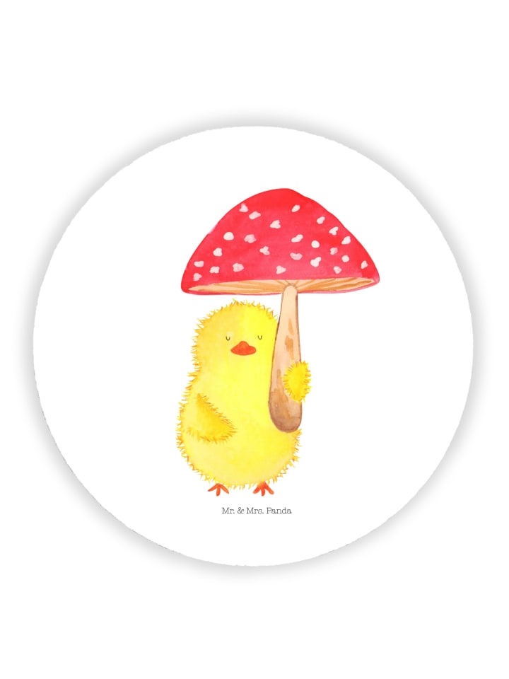 Kühlschrankmagnet Küken Fliegenpilz ohne Spruch in Weiß