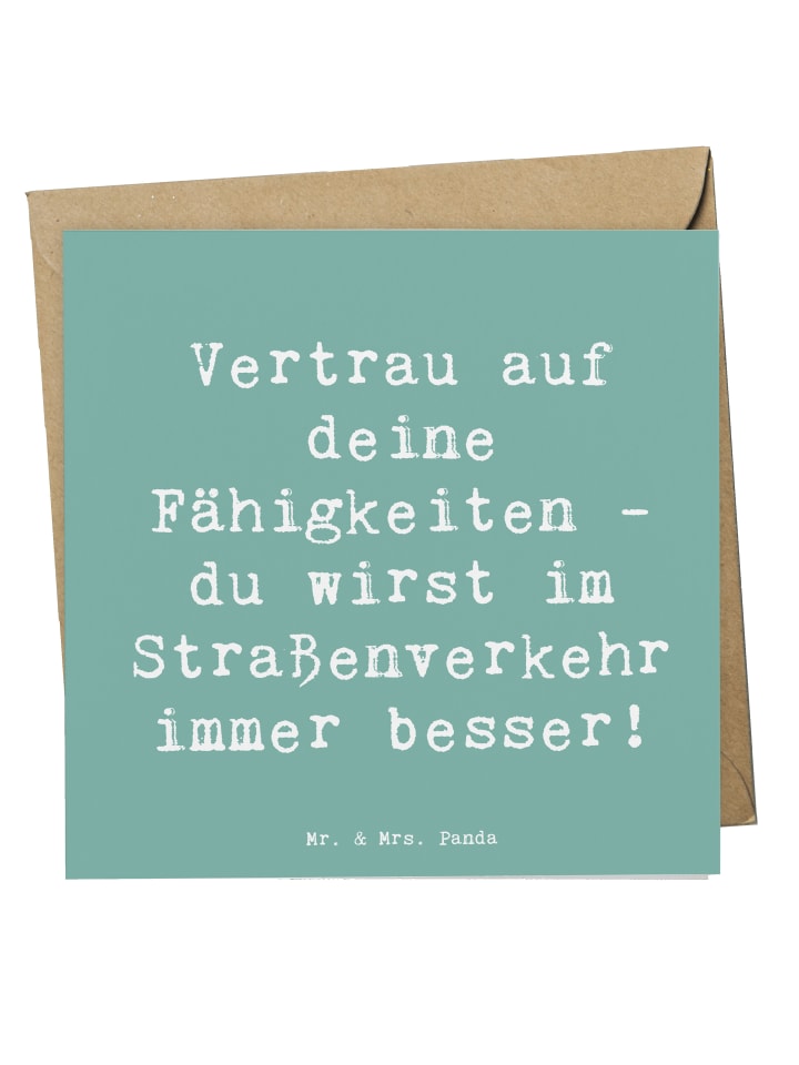 Grußkarte Spruch Erste Erfahrungen im Straßenve... in Meeresbrise