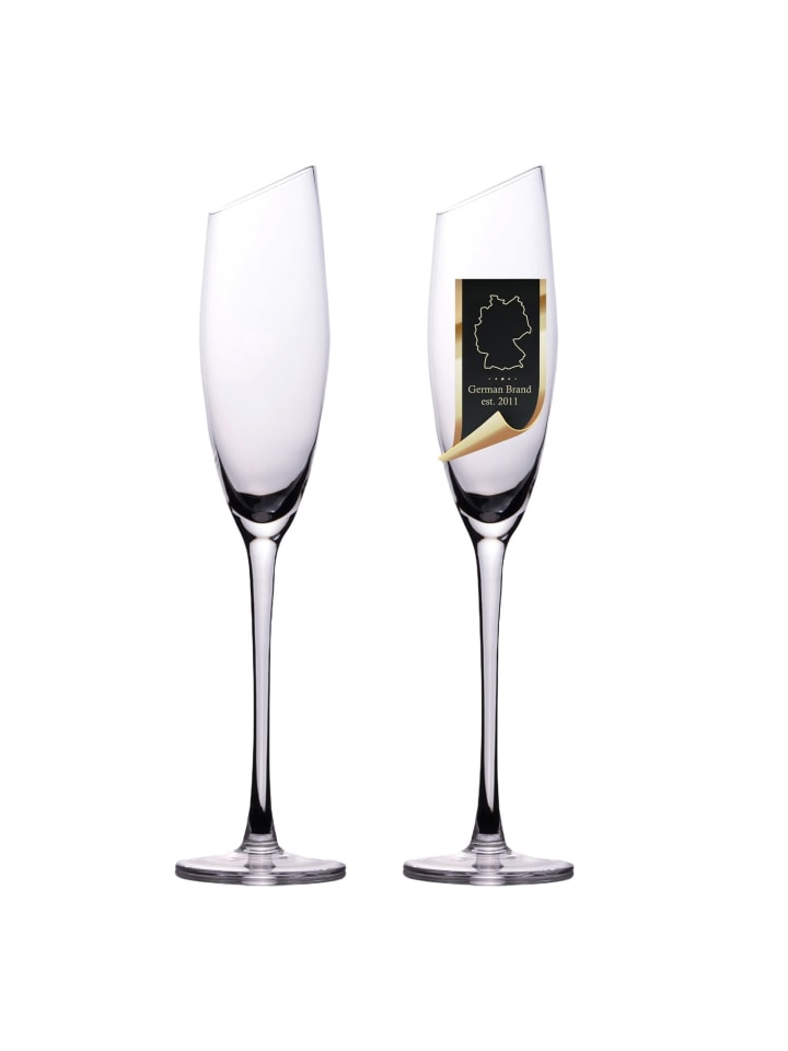 Champagner Glas Set 150 ml Sekt Prosecco Gläser in 2x Transparent