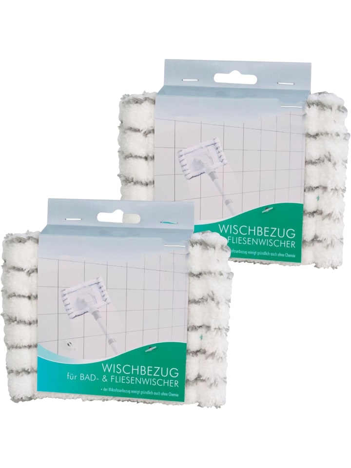 Novaliv 4X Ersatzbezug Mikrofaser Bezug Fliesenreiniger Bad Wand Flies in Weiß