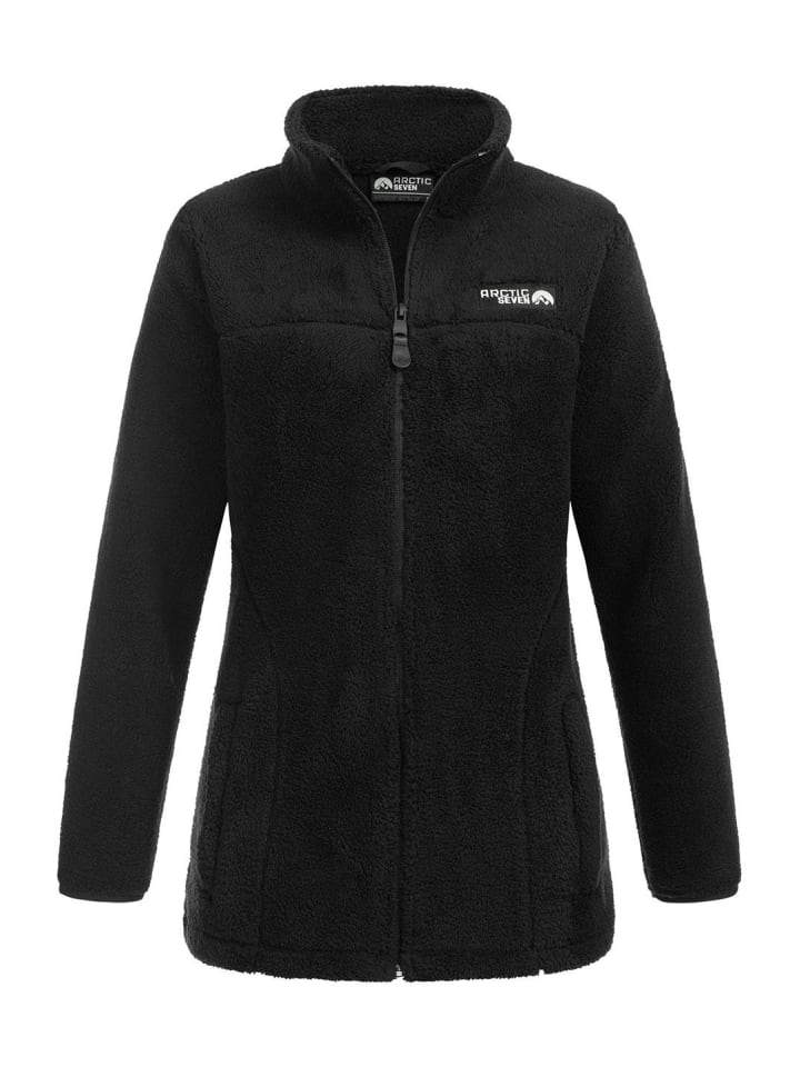 Winterjacke Arctic Seven Damen Sherpa Fleecejacke AS416 in Schwarz