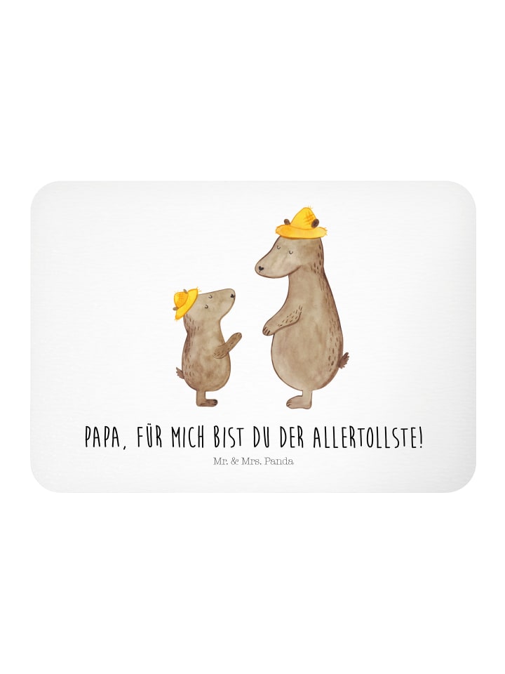 Magnet Bären mit Hut mit Spruch in Weiß