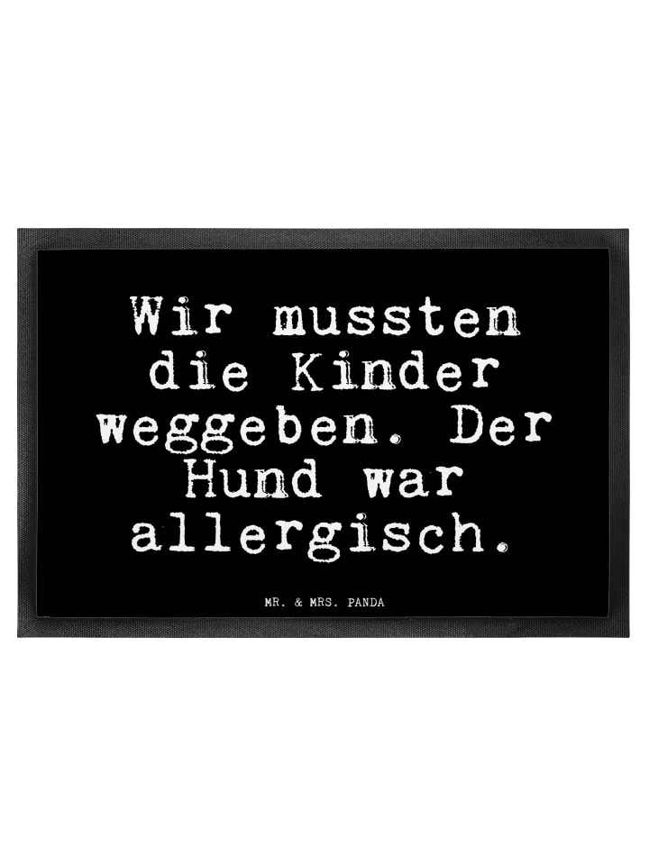 Fußmatte Wir mussten die Kinder... mit Spruch in Schwarz