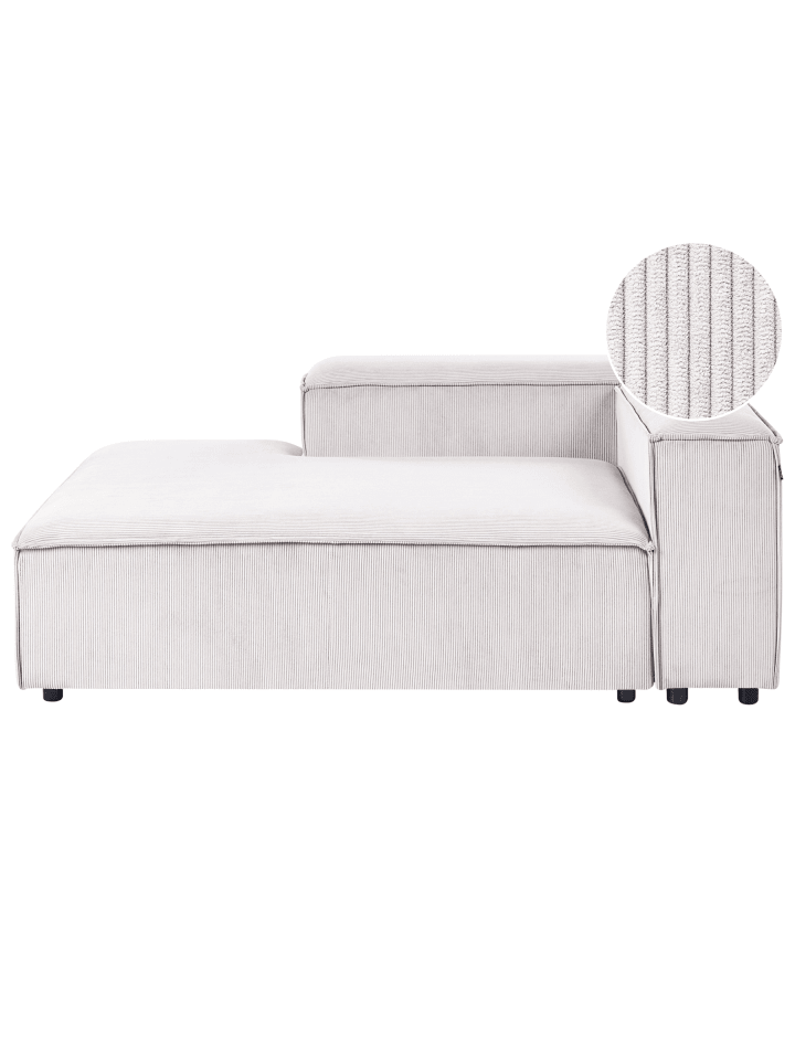 Chaiselongue ARDAL in Weiß/Schwarz - (W) 119 x (H) 68 x (L) 180 cm rechtsseitig