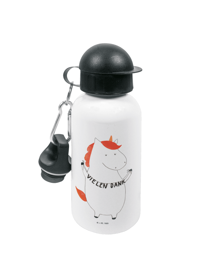 Trinkflasche Einhorn Dankeschön ohne Spruch in Weiß