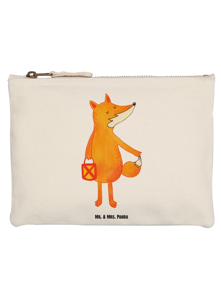 Toiletry Bag Fuchs Laterne ohne Spruch in Weiß