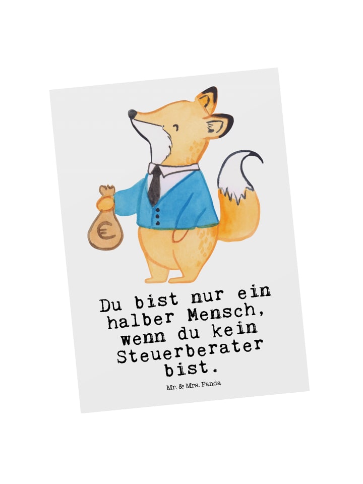 Postkarte Steuerberater Herz mit Spruch in Weiß