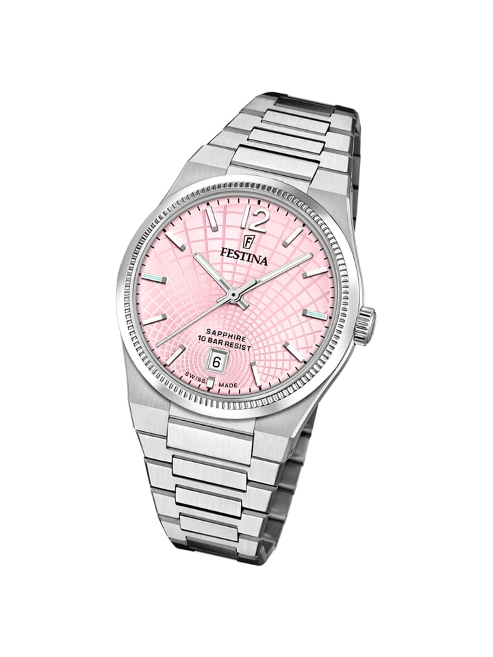 Analog-Armbanduhr Festina Swiss Made silber mittel (ca. 35mm)