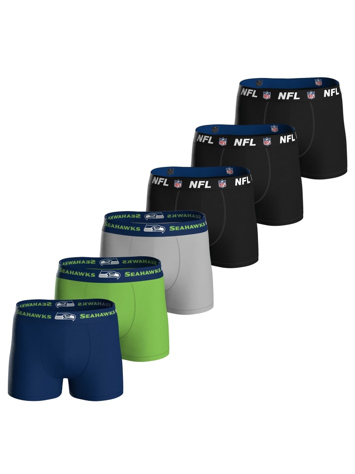 Boxershort 6er Pack in Seattle Seahawks/Schwarz