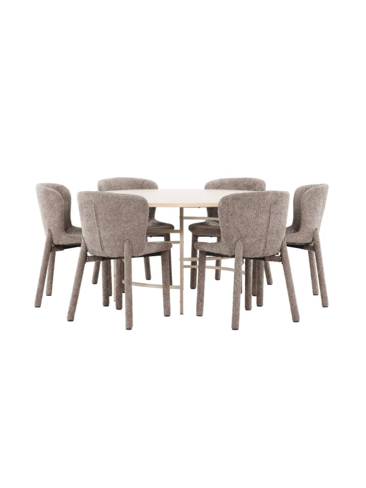 Essgruppe Copenhagen (7-teilig) Whitewash 140 x 140 cm
